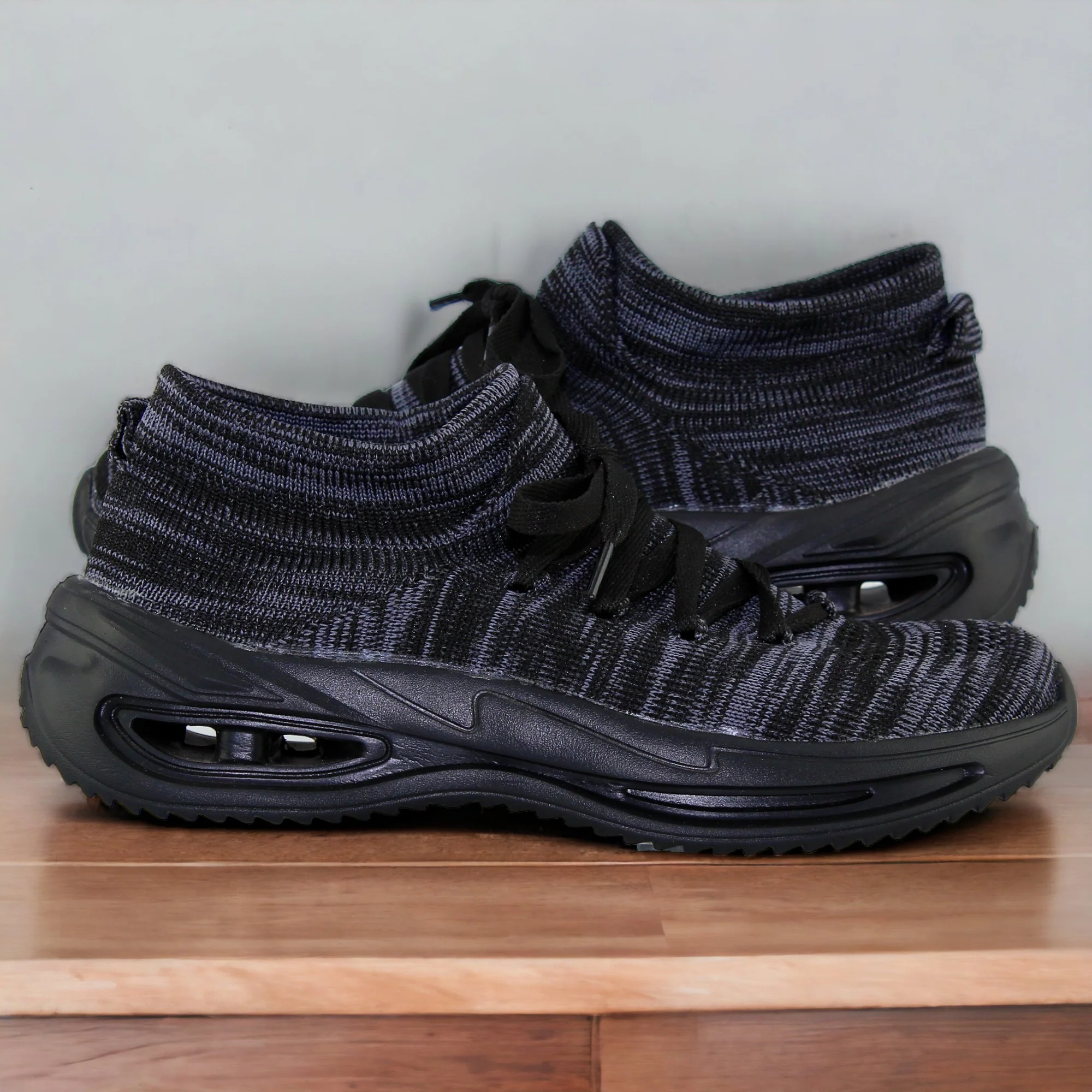 Tenis Unisex De Malla Transpira, Comodo, Economico(Sin Caja) Estilo 0045Fo5 Marca Forever 21 Acabado Textil Color Negro Gris - Imagen 2