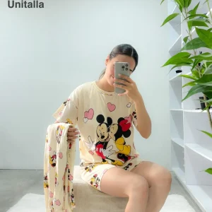 3563 Pijama 3 Piezas Beige