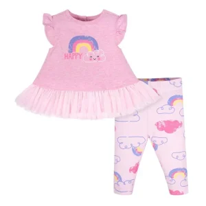 Conjunto de túnica y leggings arcoíris de 2 piezas, Tallas 3M y 12M
