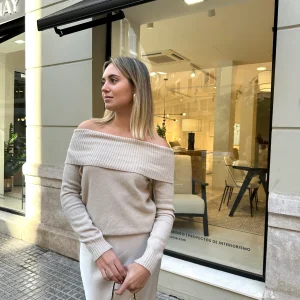 Jersey punto cuello bardot