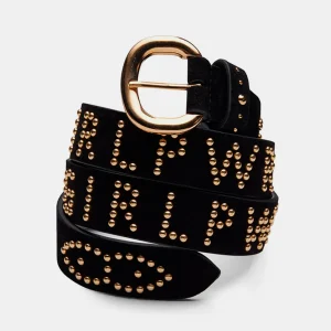 It Girl Power Cinturón Negro Y Dorado