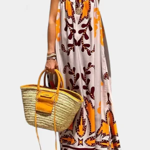 Vilma – Vestido con Estampado Tropical y Espalda Descubierta que aporta frescura y estilo