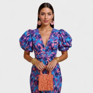 Lily – Vestido Fuego Tropical que realza tu frescura